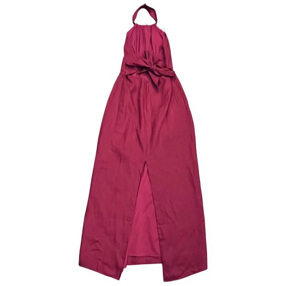 Banana Republic Lisa Linen Halter Midi Dress, Red Embers, 0 - Picture 4 of 12